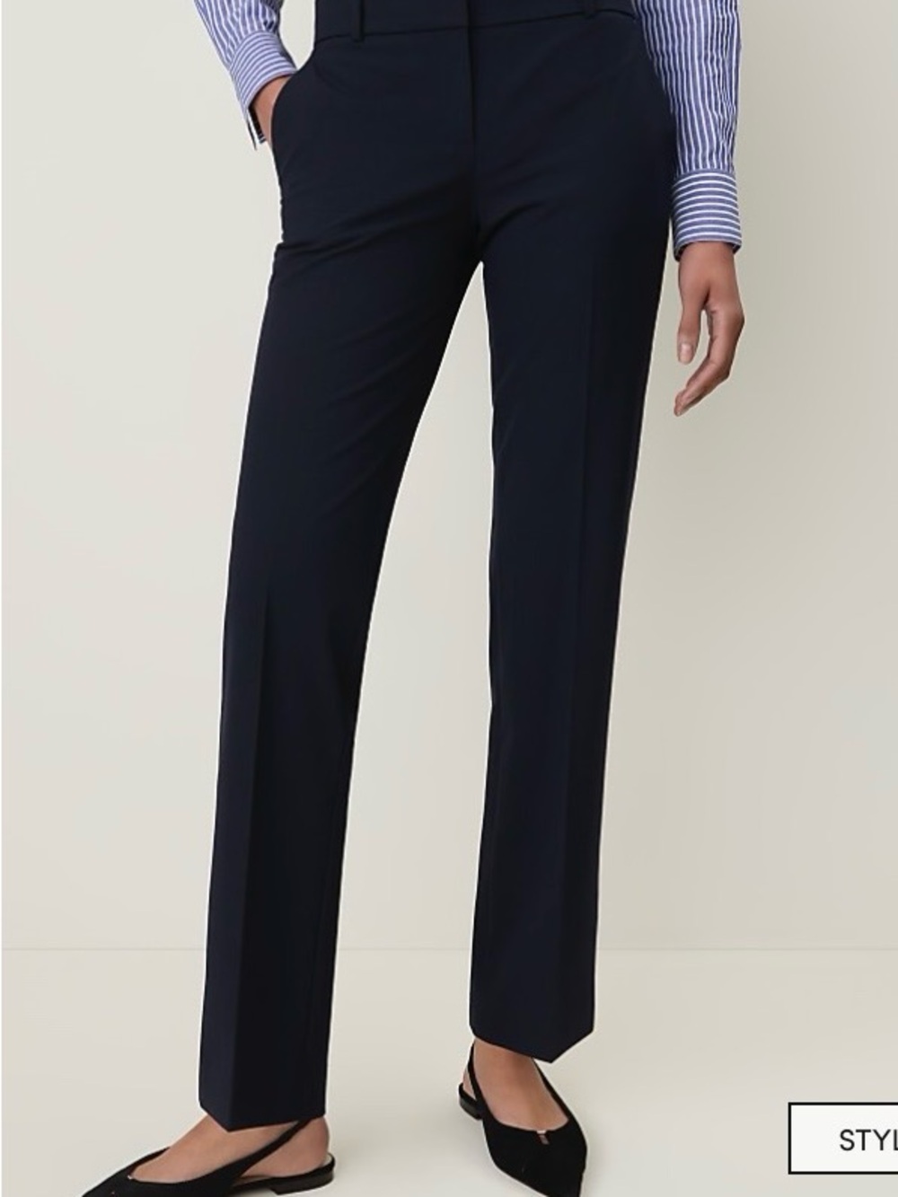 Ann Taylor Navy Straight-Leg Dress Trousers NWOT Size 0